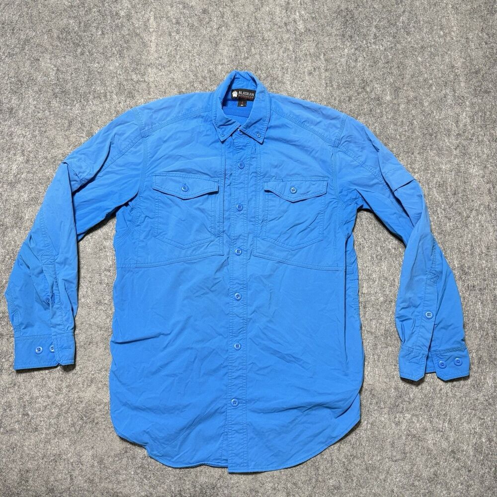 Alaskan Hardgear AKHG Duluth Trading Co Medium Blue Long Sleeve Shirt Vent